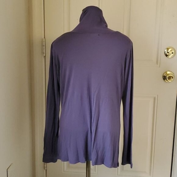 Puli Shirt Top Blouse Tunic Long Sleeve Purple Rouching Woman's WOMAN'S EXTRA LG - Picture 3 of 10